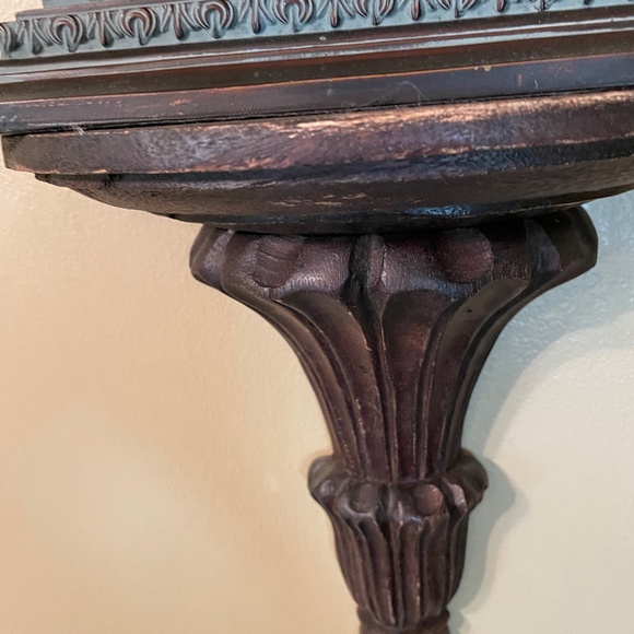 2 vintage carved wood wall half shelves - Picture 4 of 9